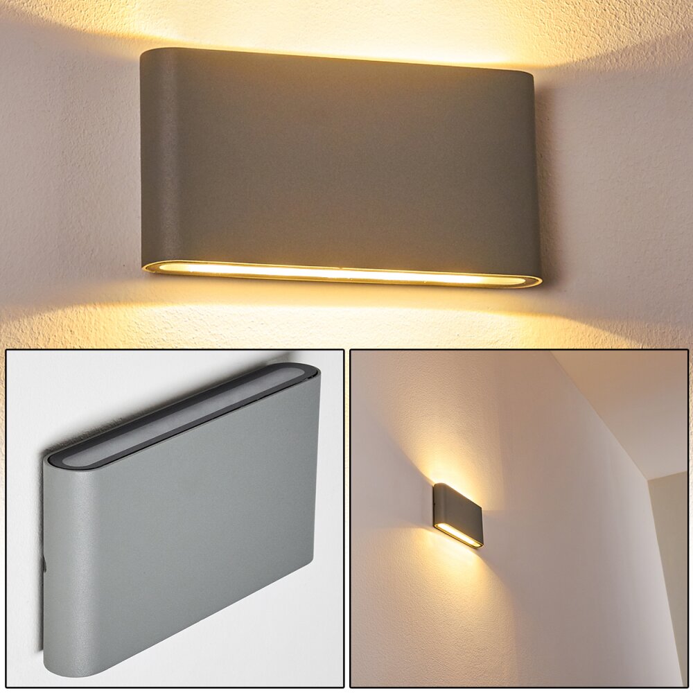 Applique murale d'extérieur Tinglev LED Gris, 2 lumières main product photo