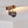 Spot de plafond Oksbol Gris, Brun clair, Acier brossé, 1 lumière