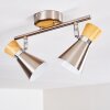 Plafonnier Pulau Bois clair, Nickel mat, 2 lumières