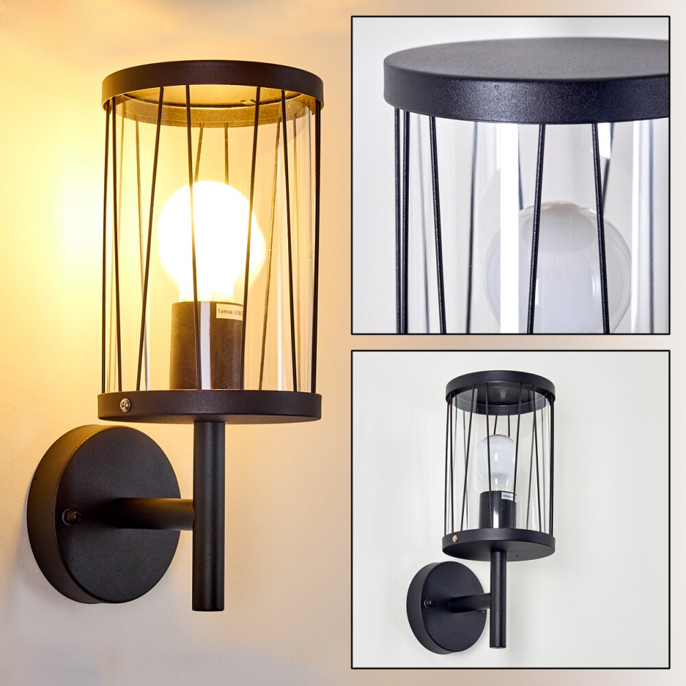 Applique murale d'extérieur Torsa Noir, 1 lumière main product photo