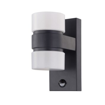 Applique murale Eglo ATOLLARI LED Anthracite, 2 lumières, Détecteur de mouvement