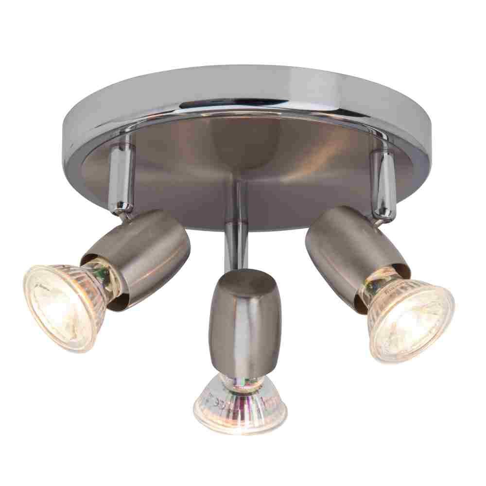 Plafonnier à spots rond Brilliant Wesley LED Chrome, 3 lumières main product photo