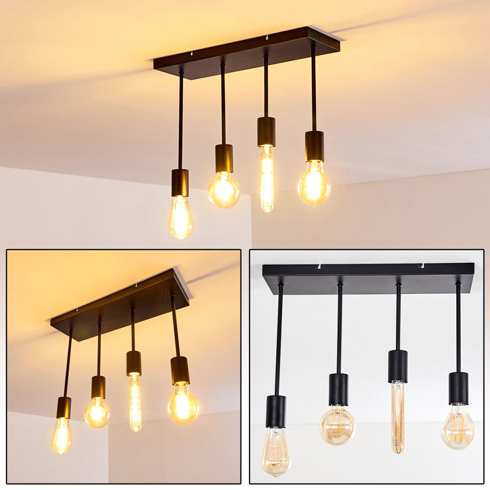 Plafonnier Fabius Noir, 1 lumière main product photo