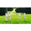 Set de bornes lumineuses solaires Globo LED Acier inoxydable, 4 lumières