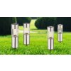 Set de bornes lumineuses solaires Globo LED Acier inoxydable, 4 lumières
