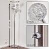 Lampadaire Kitee Chrome, Nickel mat, 6 lumières