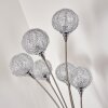 Lampadaire Kitee Chrome, Nickel mat, 6 lumières