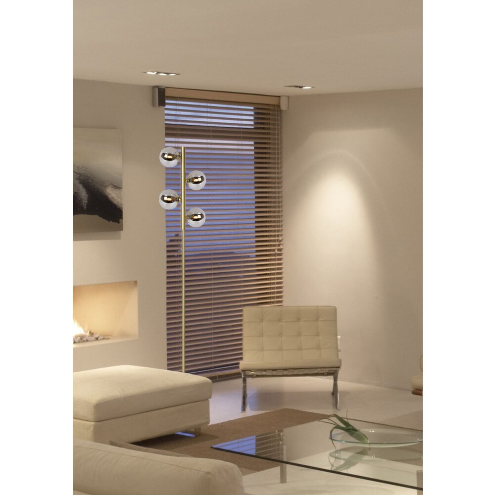 Lampadaire Lucide TYCHO Or, 4 lumières main product photo
