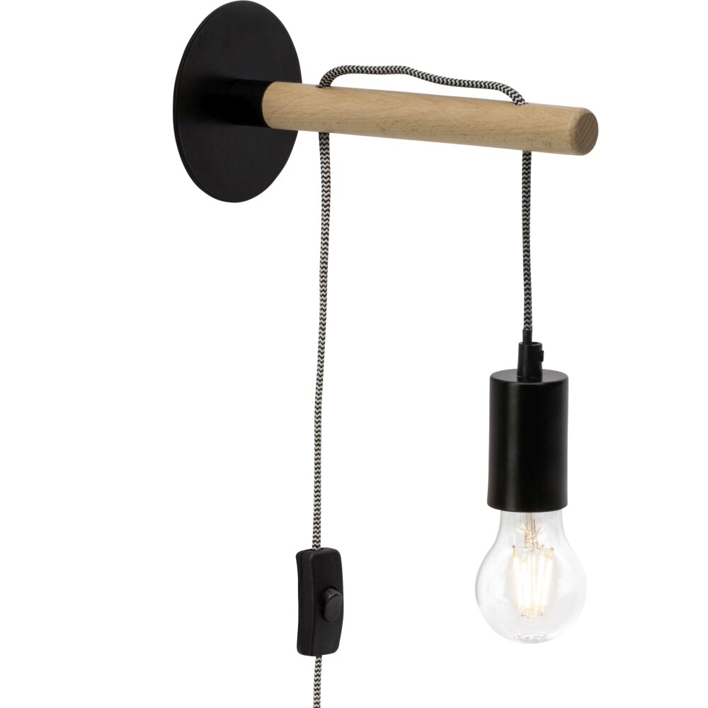 Applique murale Brilliant Jarbo Bois foncé, Noir, 1 lumière main product photo
