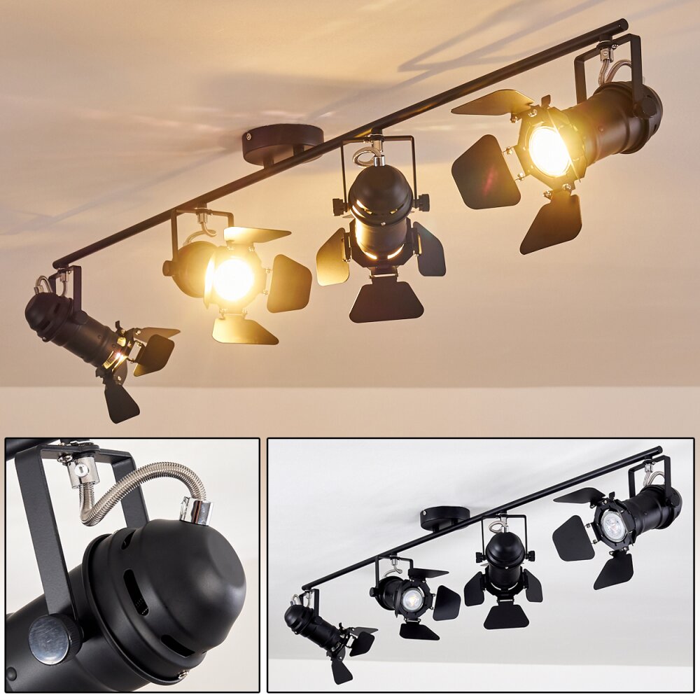 Spot de plafond Lichinga Noir, 4 lumières main product photo
