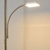 Lampadaire à vasque Veteli LED Chrome, Nickel mat, 2 lumières