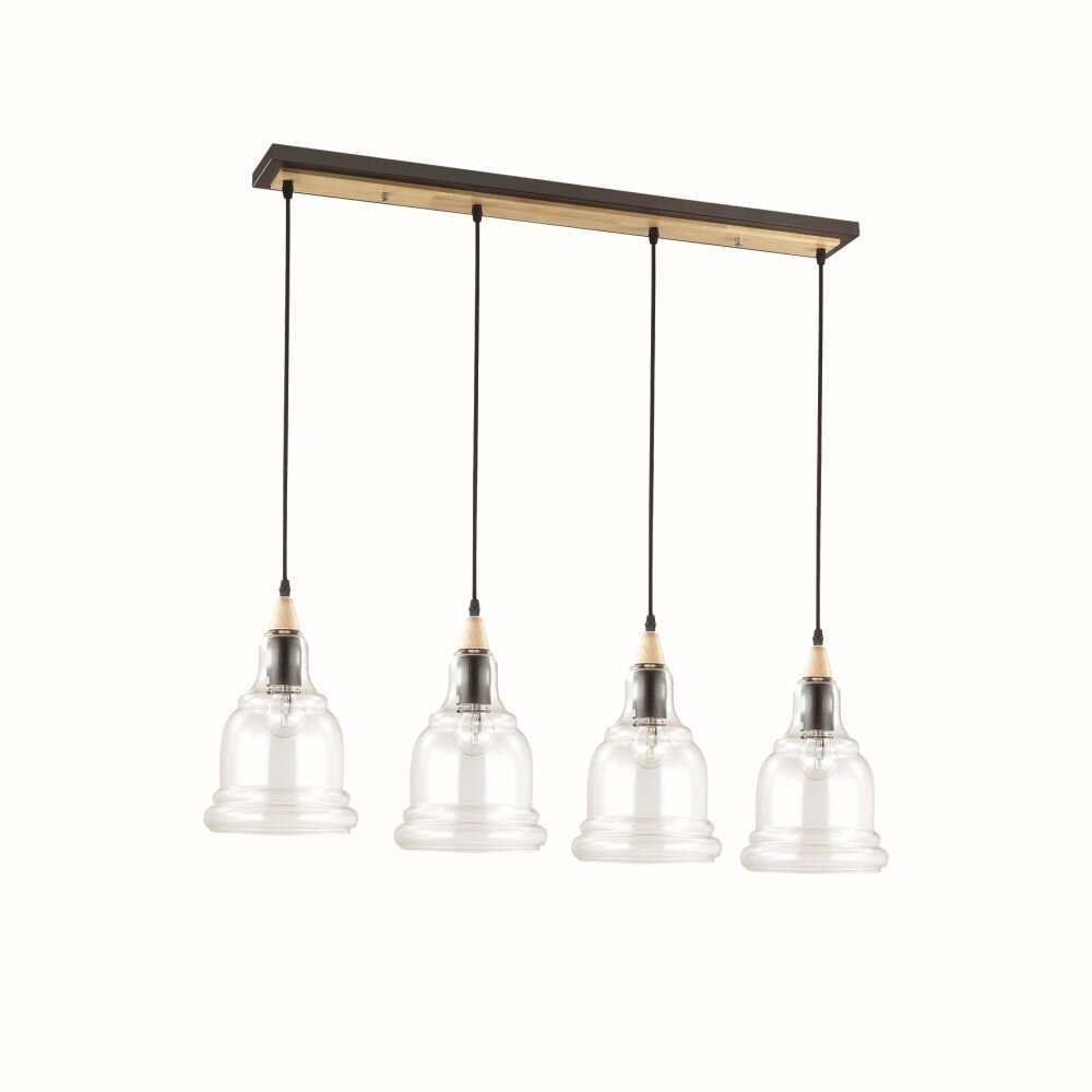 Suspension Ideal Lux GRETEL Brun, Noir, 4 lumières main product photo
