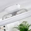 Ventilateur de plafond Petrovac LED Chrome, Blanc, 1 lumière, Télécommandes
