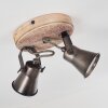 Plafonnier Skodsbol Anthracite, Bois clair, 2 lumières