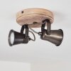 Plafonnier Skodsbol Anthracite, Bois clair, 2 lumières