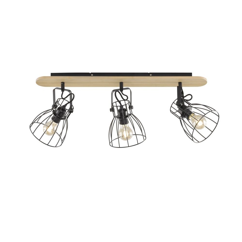 Plafonnier Fischer & Honsel living Die Noir, 3 lumières main product photo