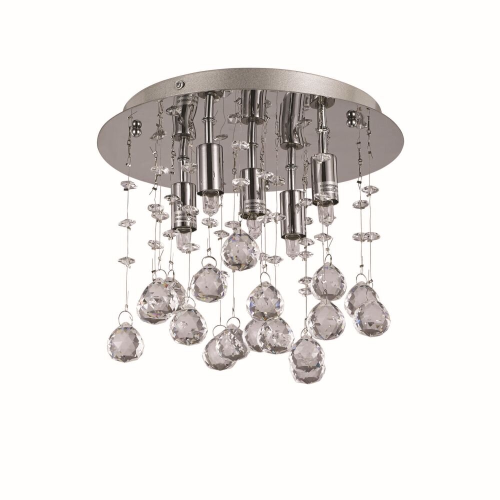 Plafonnier Ideal Lux MOONLIGHT Chrome, Aspect cristal, 5 lumières main product photo