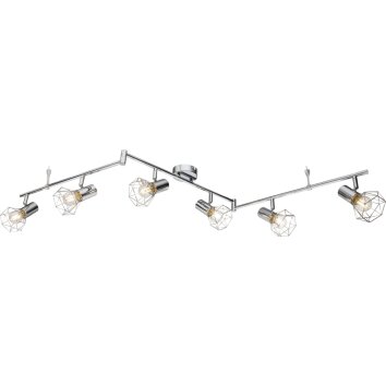 Spot de plafond Globo Xara I Chrome, 6 lumières Spot de plafond Globo Xara I Chrome, 6 lumières
