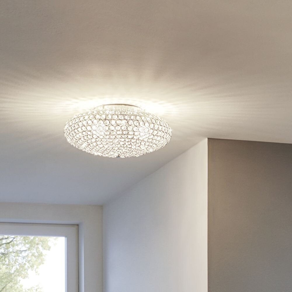 Plafonnier Eglo CLEMENTE Chrome, Aspect cristal, 3 lumières main product photo