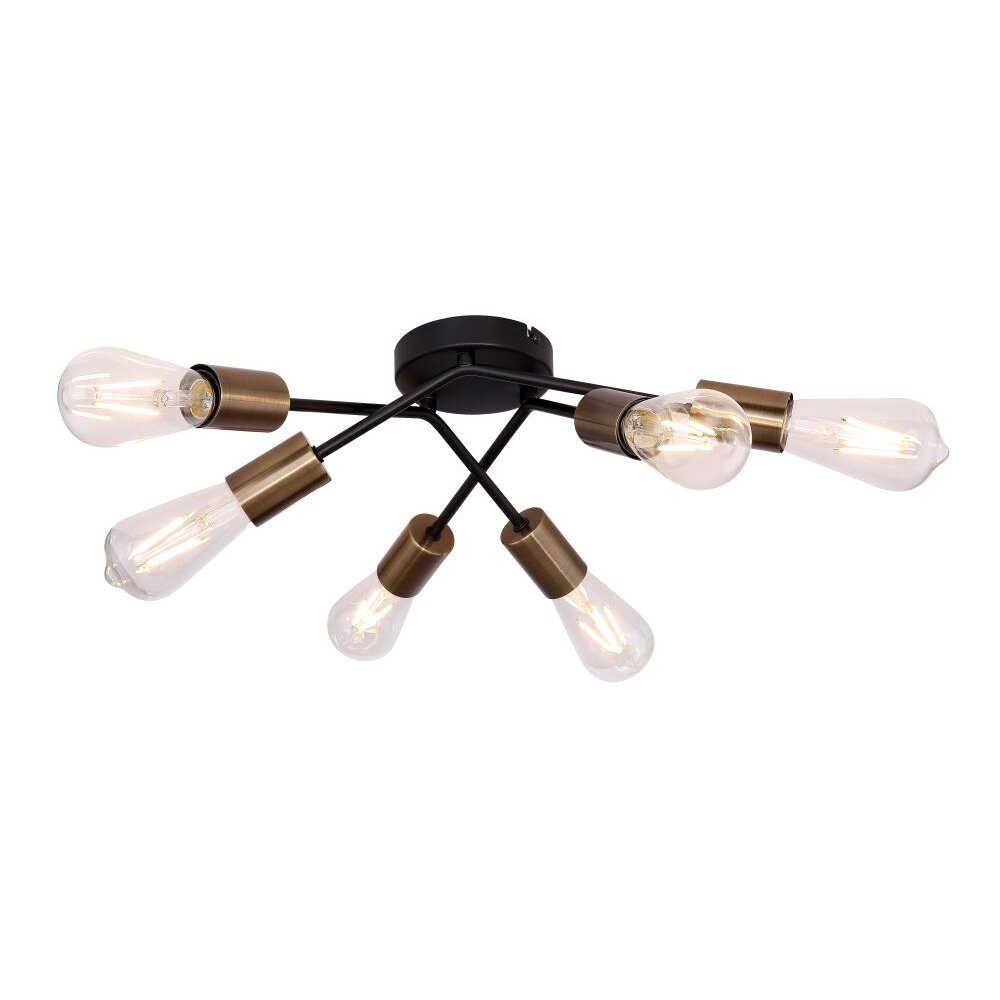 Plafonnier Globo SARINI Noir, 6 lumières main product photo
