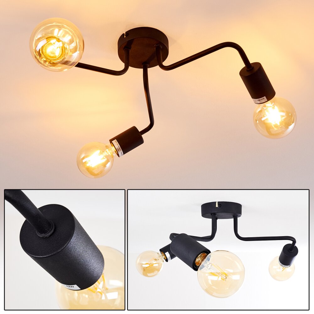 Plafonnier Valcolla Noir, 3 lumières main product photo
