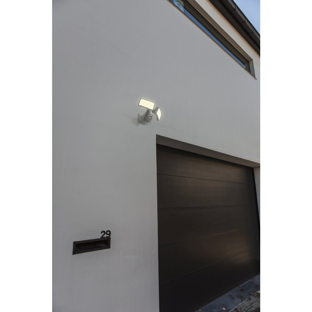 Applique murale d'extérieur Lutec Arc LED Blanc, 1 lumière, Détecteur de mouvement main product photo