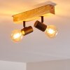 Plafonnier Barbengo Bois clair, Noir, 2 lumières