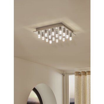 Plafonnier Eglo TEOCELO LED Chrome, 16 lumières