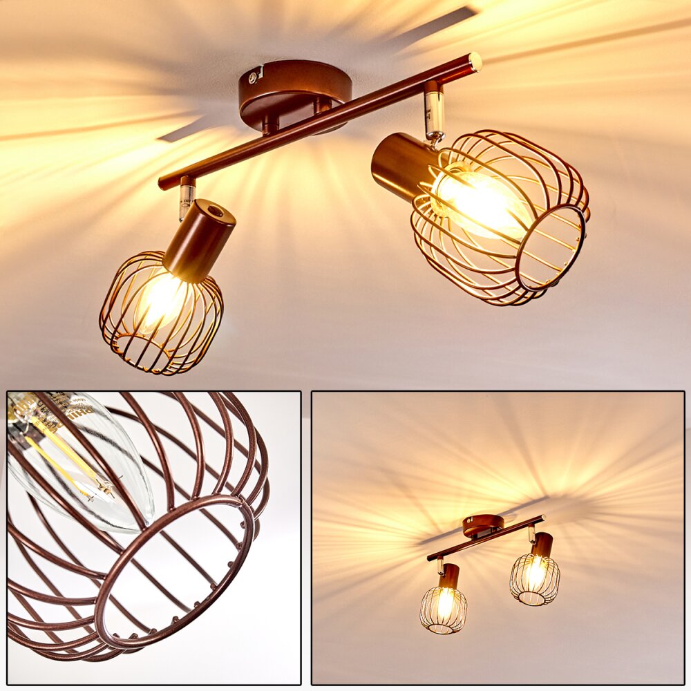 Plafonnier Cancun Brun, 2 lumières main product photo