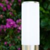Caserta Lampadaire, Eclairage de chemin couleur acier inoxydable, Blanc, 1 lumière