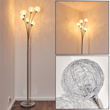 Lampadaire Paul Neuhaus WOMBLE Acier inoxydable, 6 lumières