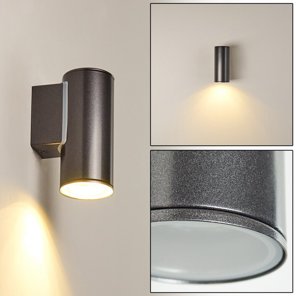 Applique murale d'extérieur Brachy LED Noir, 2 lumières main product photo