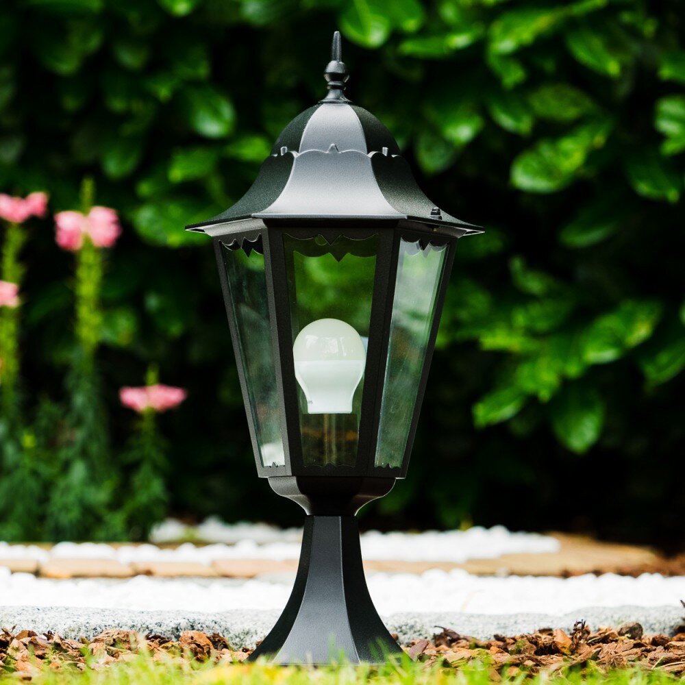 Borne lumineuse noire Noir, Transparent, 1 lumière main product photo