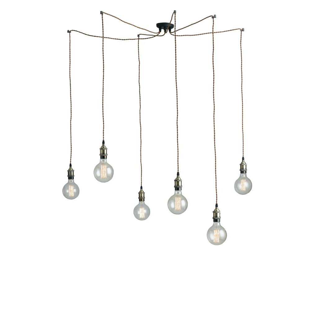 Plafonnier Lutec GROOVE Brun, 6 lumières main product photo