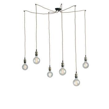 Plafonnier Lutec GROOVE Brun, 6 lumières