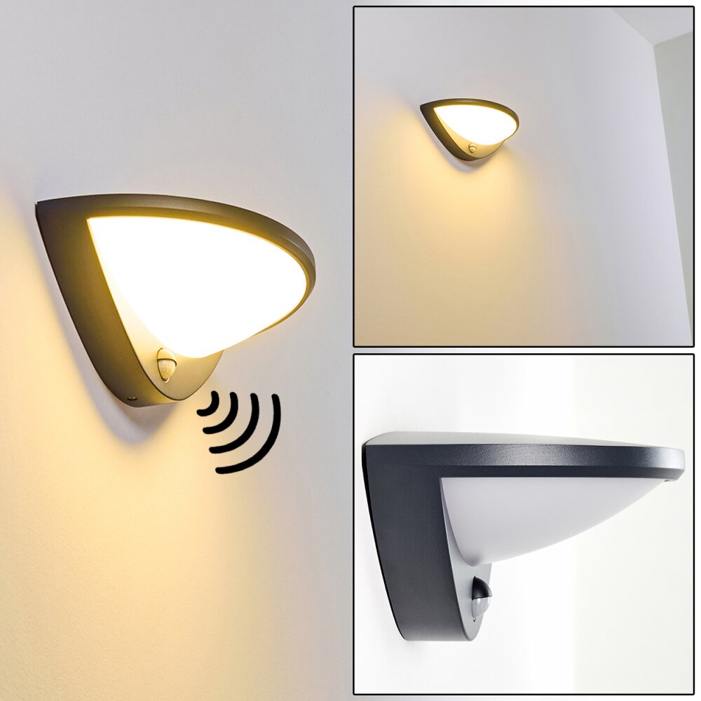 Applique murale d'extérieur Carano LED Noir, 1 lumière, Détecteur de mouvement main product photo