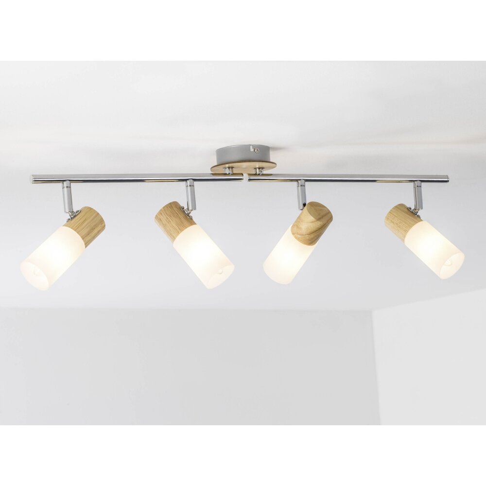 Spot de plafond Brilliant Babsan Bois foncé, Blanc, 4 lumières main product photo