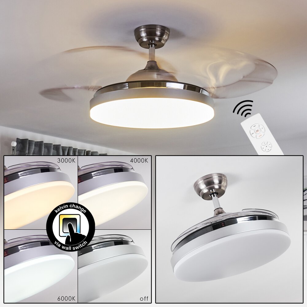 Ventilateur de plafond Bendigo LED Chrome, 1 lumière main product photo