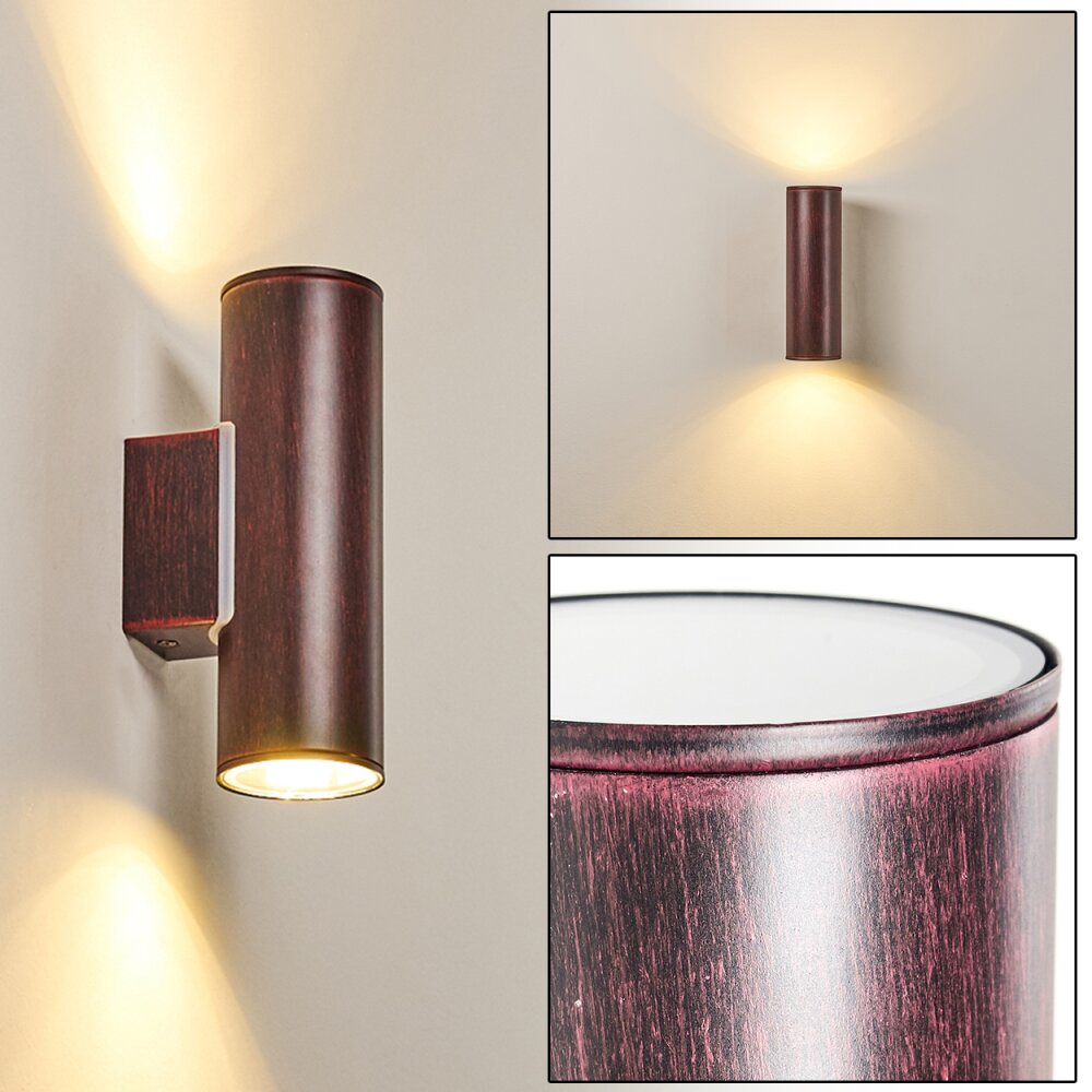 Applique murale d'extérieur Brachy LED Rouge, Noir, 2 lumières main product photo