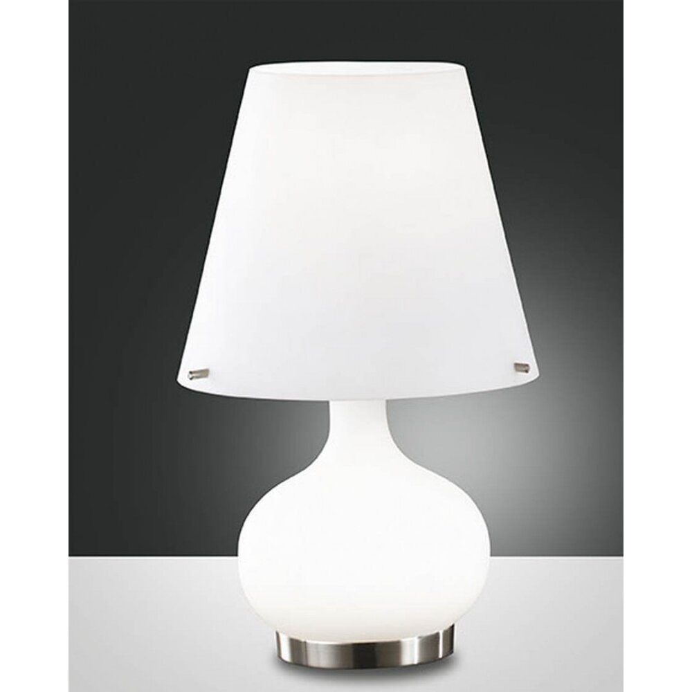 Lampe de table Fabas Luce ADE Nickel mat, 2 lumières main product photo