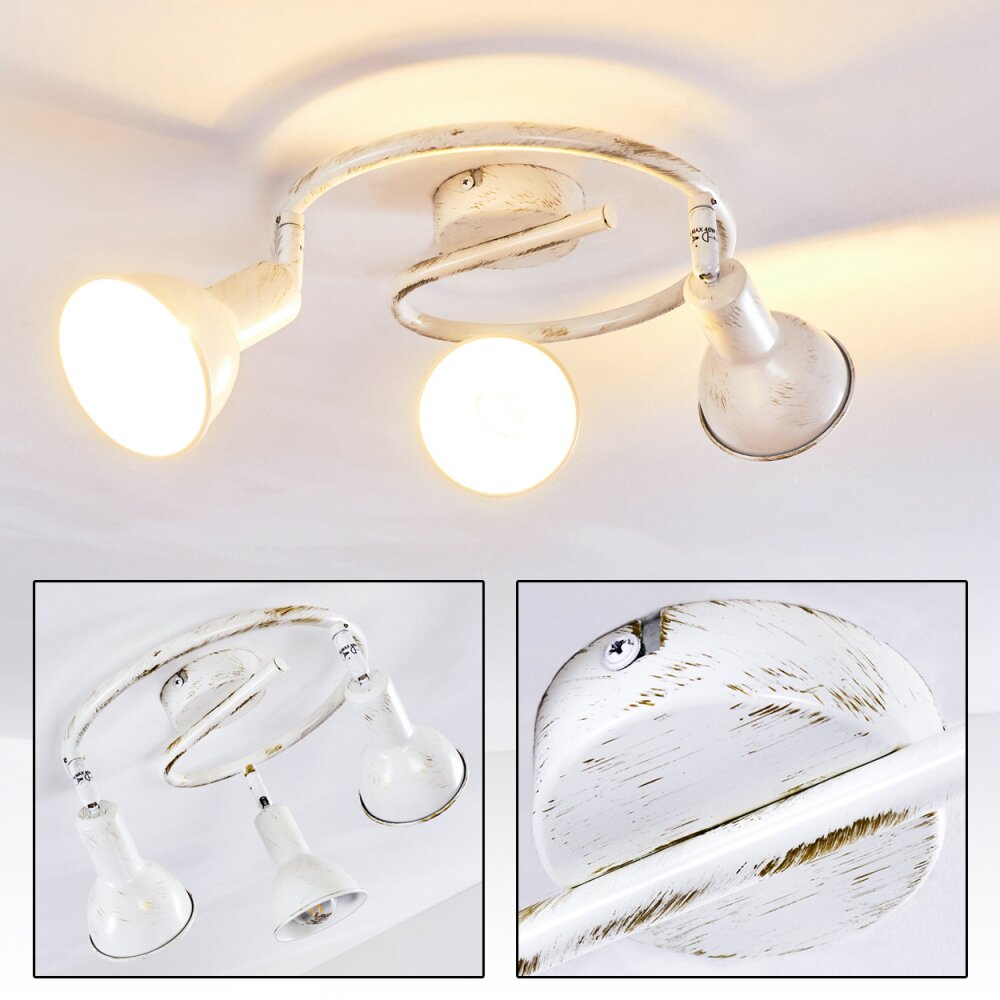 Plafonnier Polmak Or, Blanc, 3 lumières main product photo