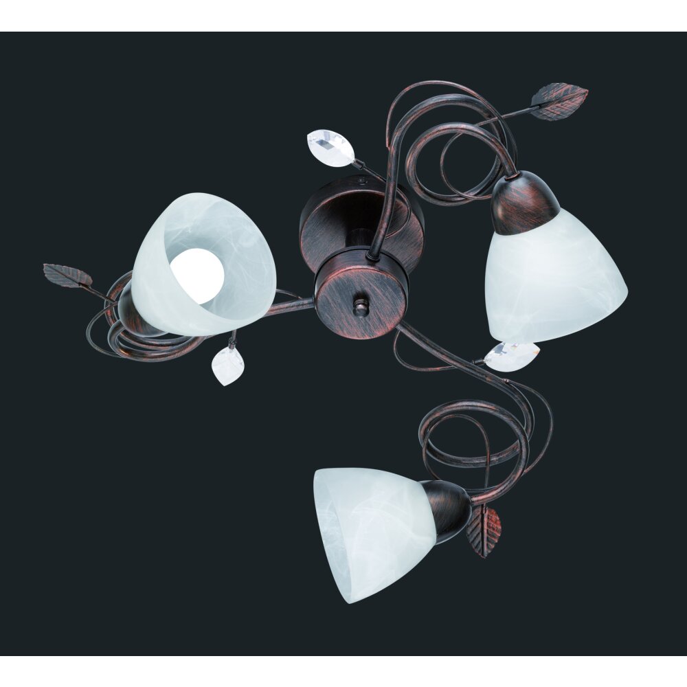 Plafonnier Trio-Leuchten Traditio Brun foncé, Rouille, 3 lumières main product photo