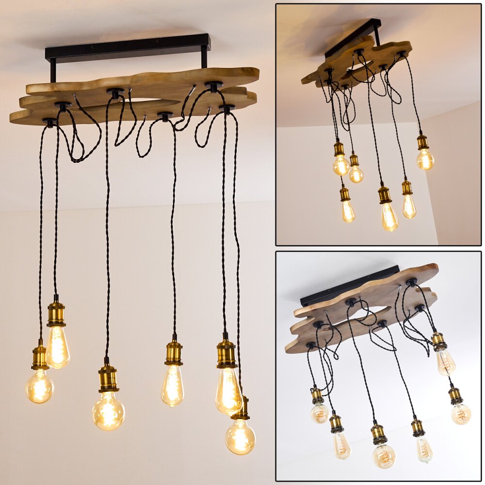 Plafonnier Rimforsa Brun, Laiton, Rouille, 6 lumières main product photo