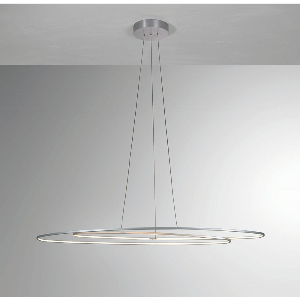 Suspension BOPP FLAIR LED Aluminium, 1 lumière main product photo