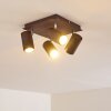 Plafonnier Zuoz Chrome, Rouille, 4 lumières