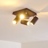 Plafonnier Zuoz Chrome, Rouille, 4 lumières