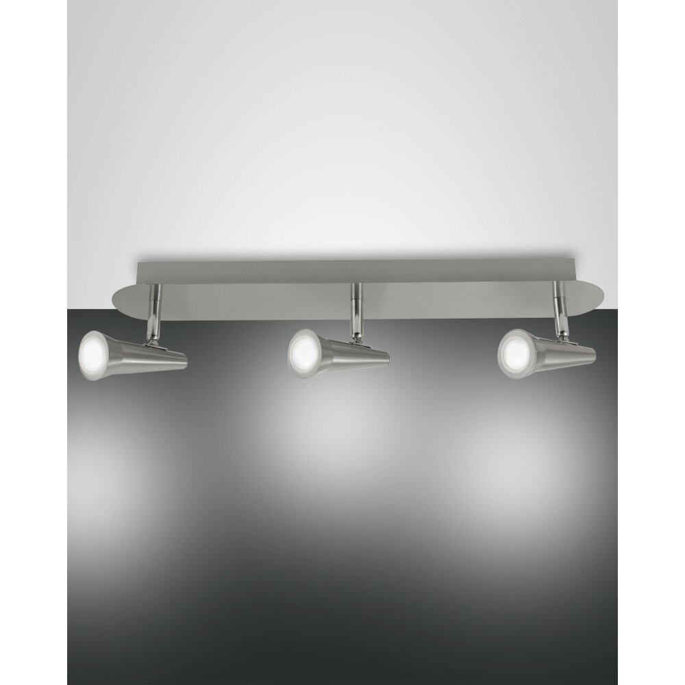 Plafonnier Fabas Luce Niko LED Nickel mat, 3 lumières main product photo