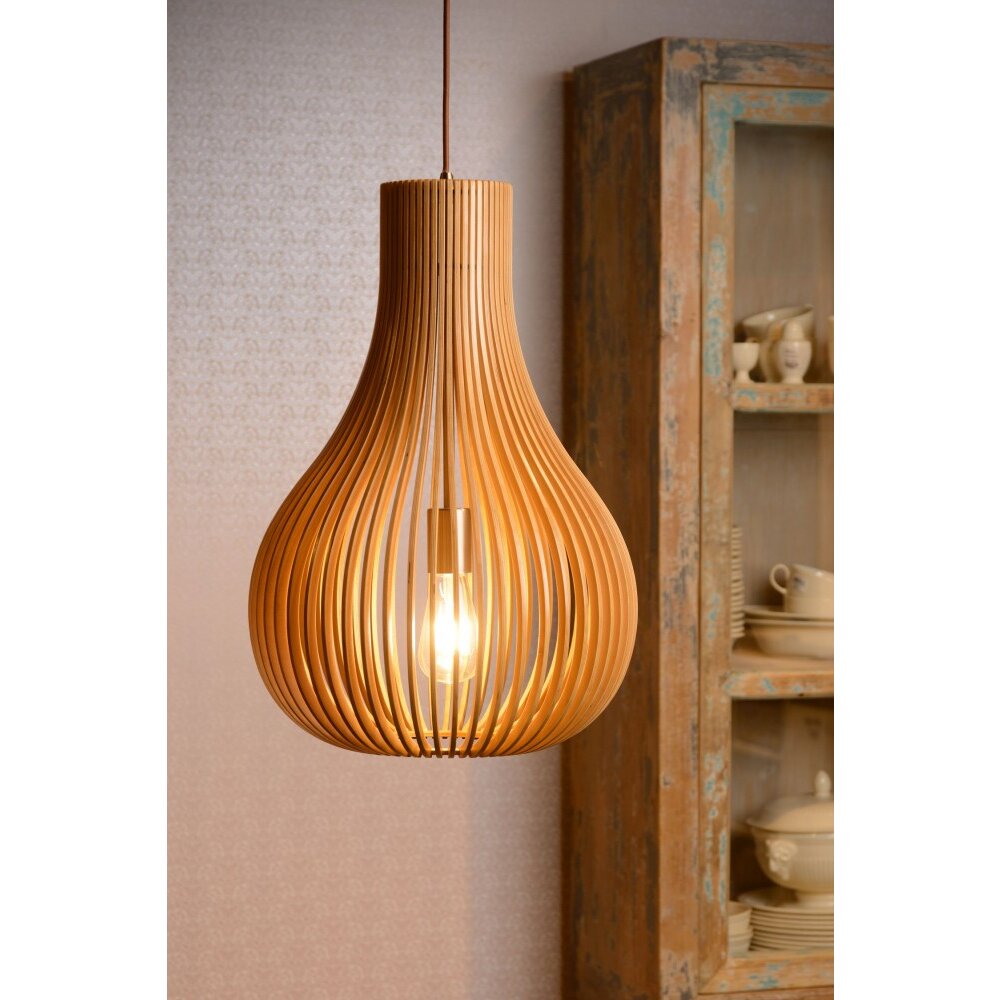 Suspension Lucide BODO Brun, 1 lumière main product photo