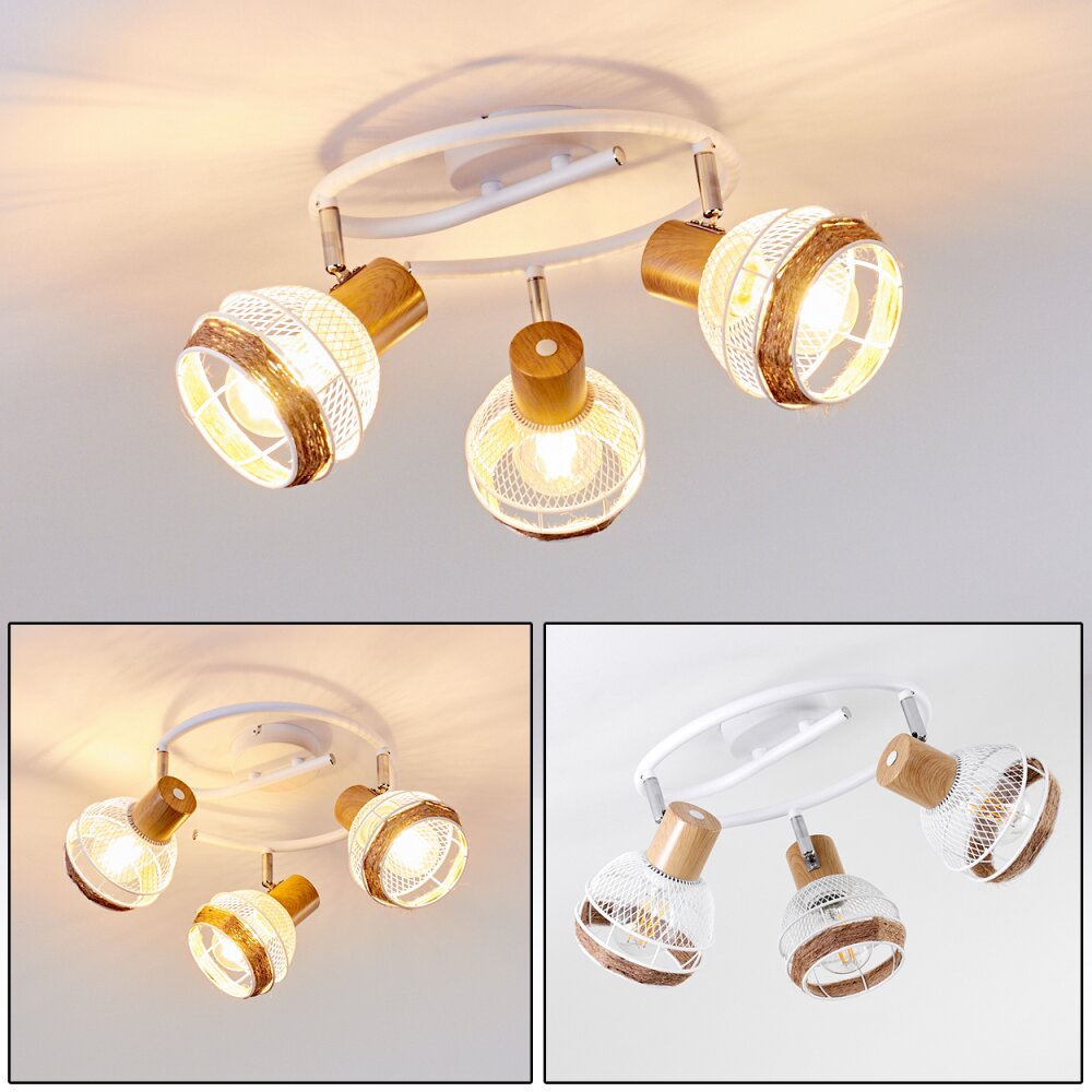 Plafonnier Bariloche Chrome, Blanc, 3 lumières main product photo