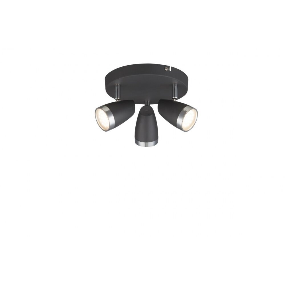 Plafonnier à spots rond Globo Nero LED Anthracite, 3 lumières main product photo